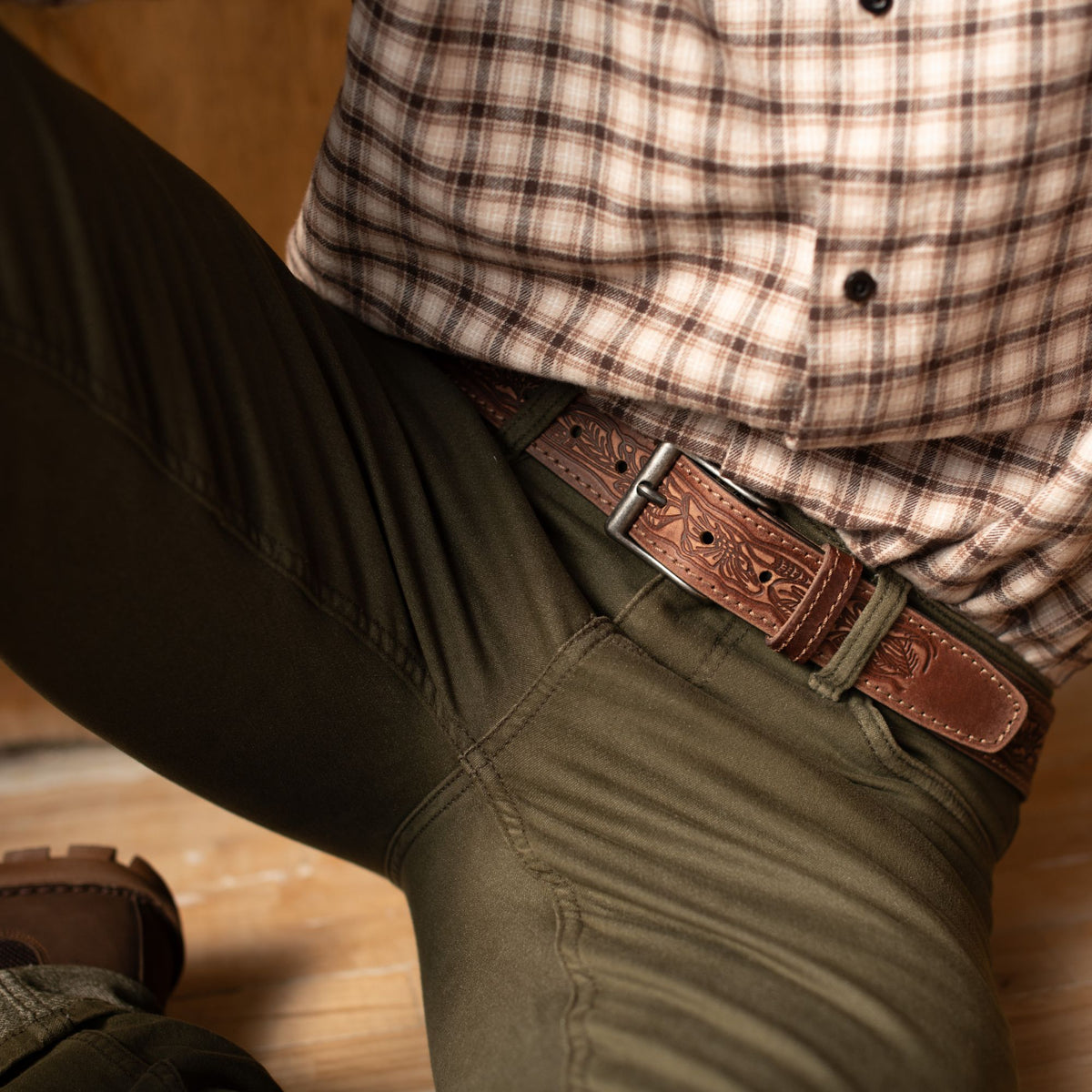 The Wayfarer western embossed leather belt