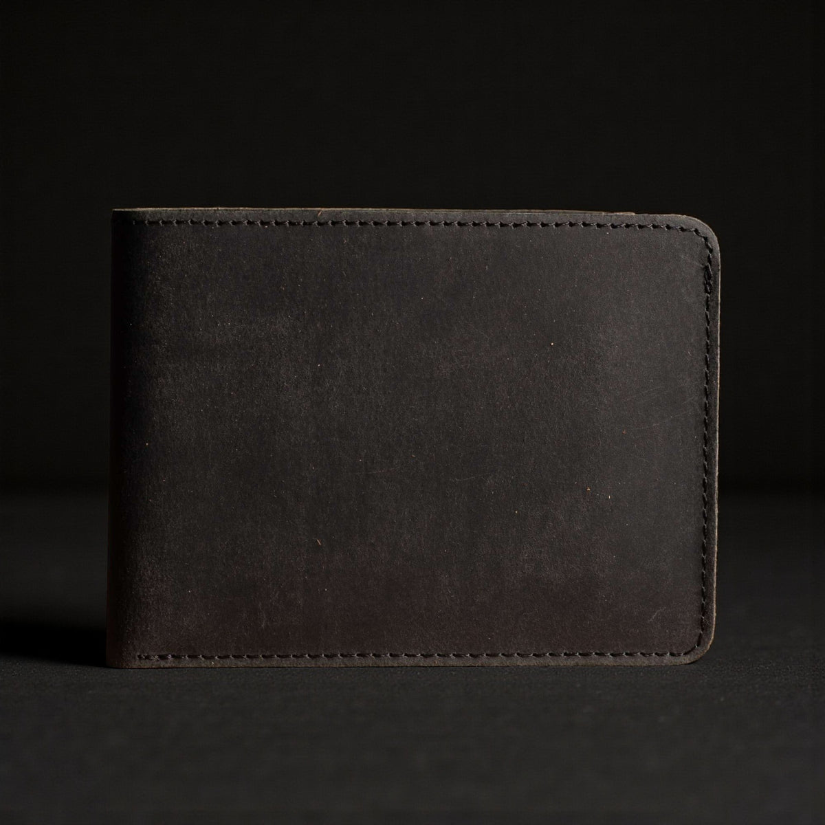 Flex distressed leather flexible wallet in vintaged black