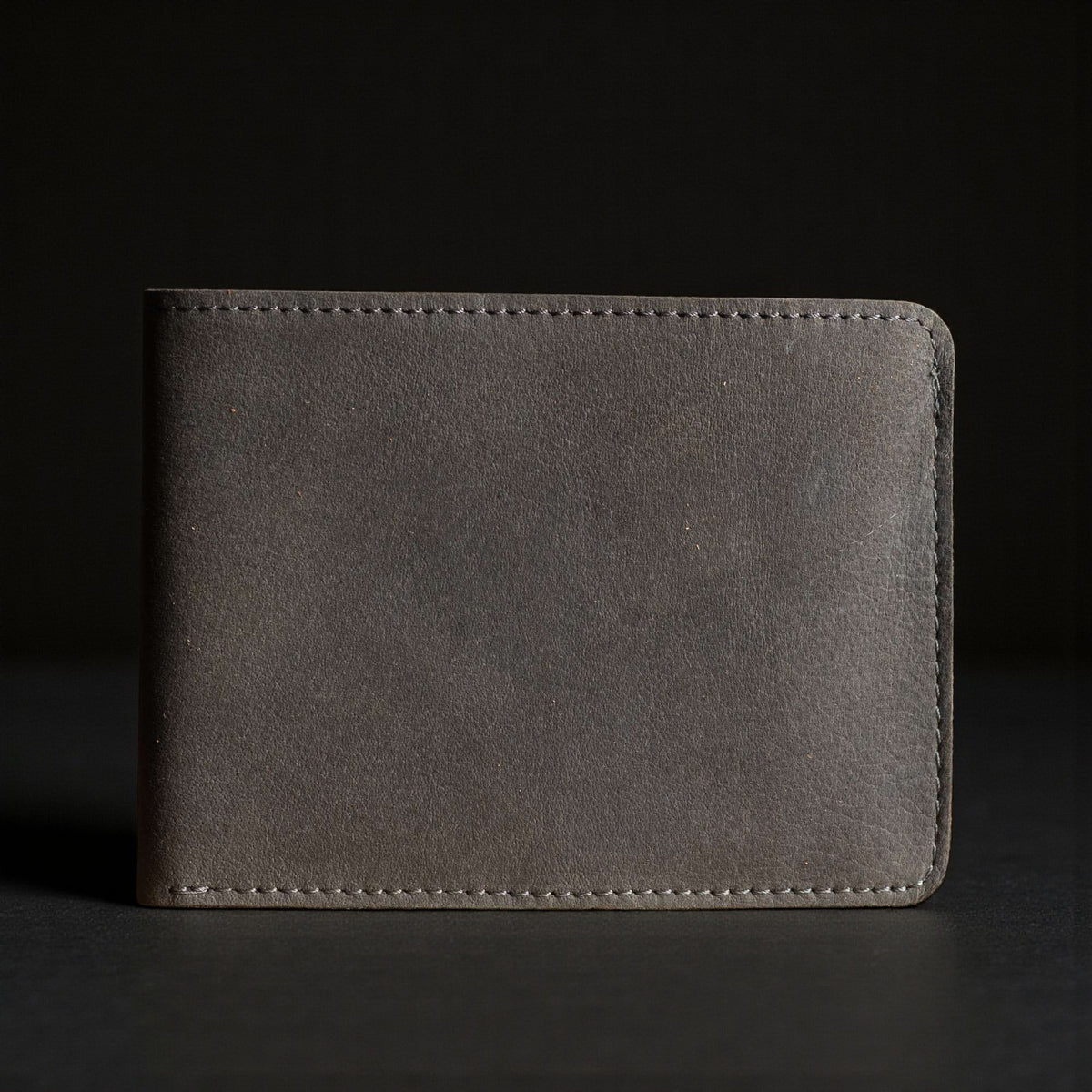 Flex distressed leather flexible wallet in smoke grey