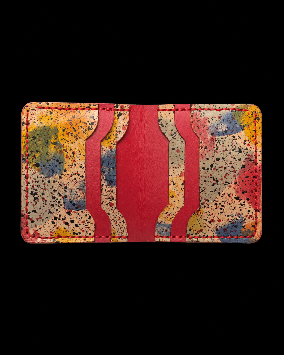 The Splatter hand-stitched nappa leather card holder