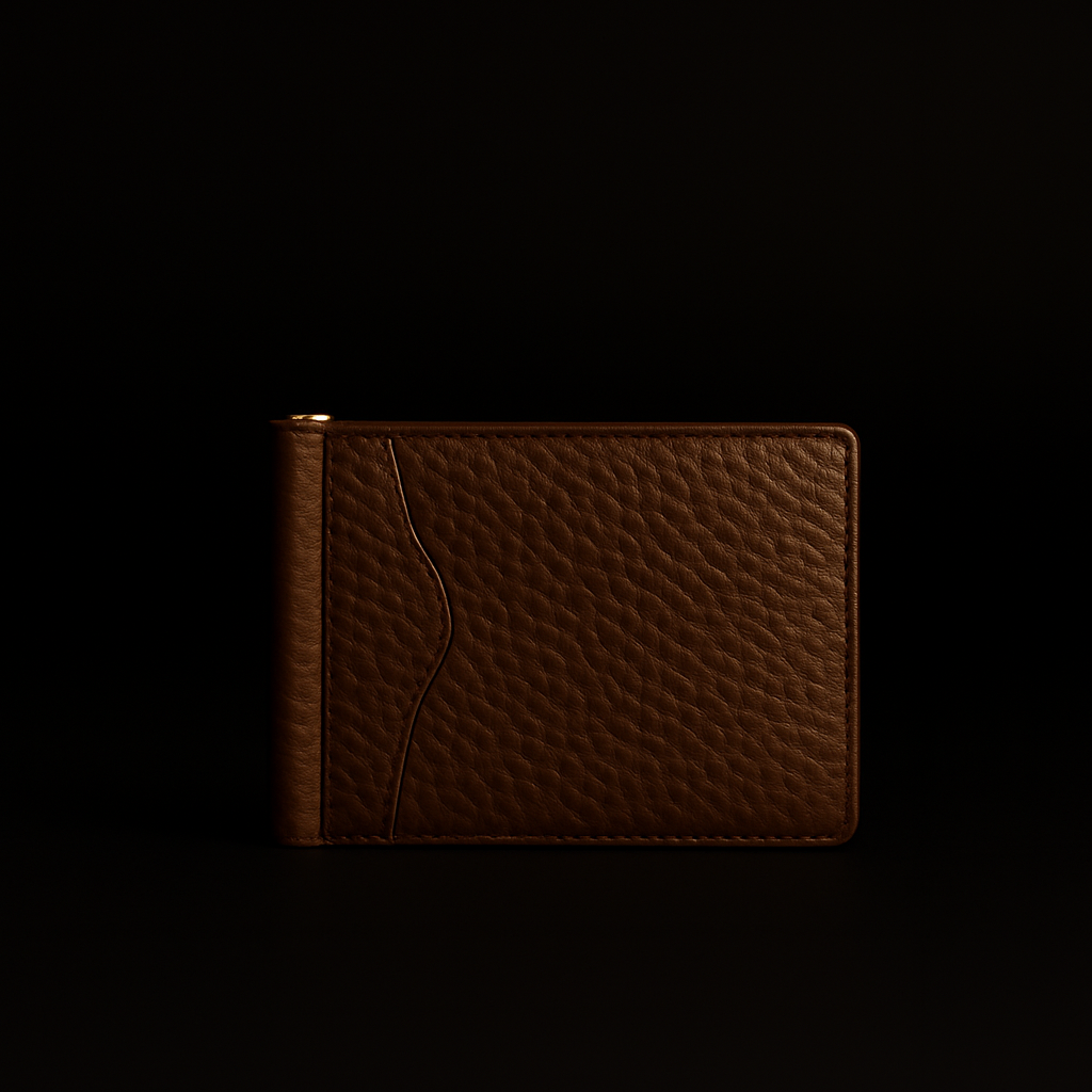 The Maverick slim bison leather money clip wallet