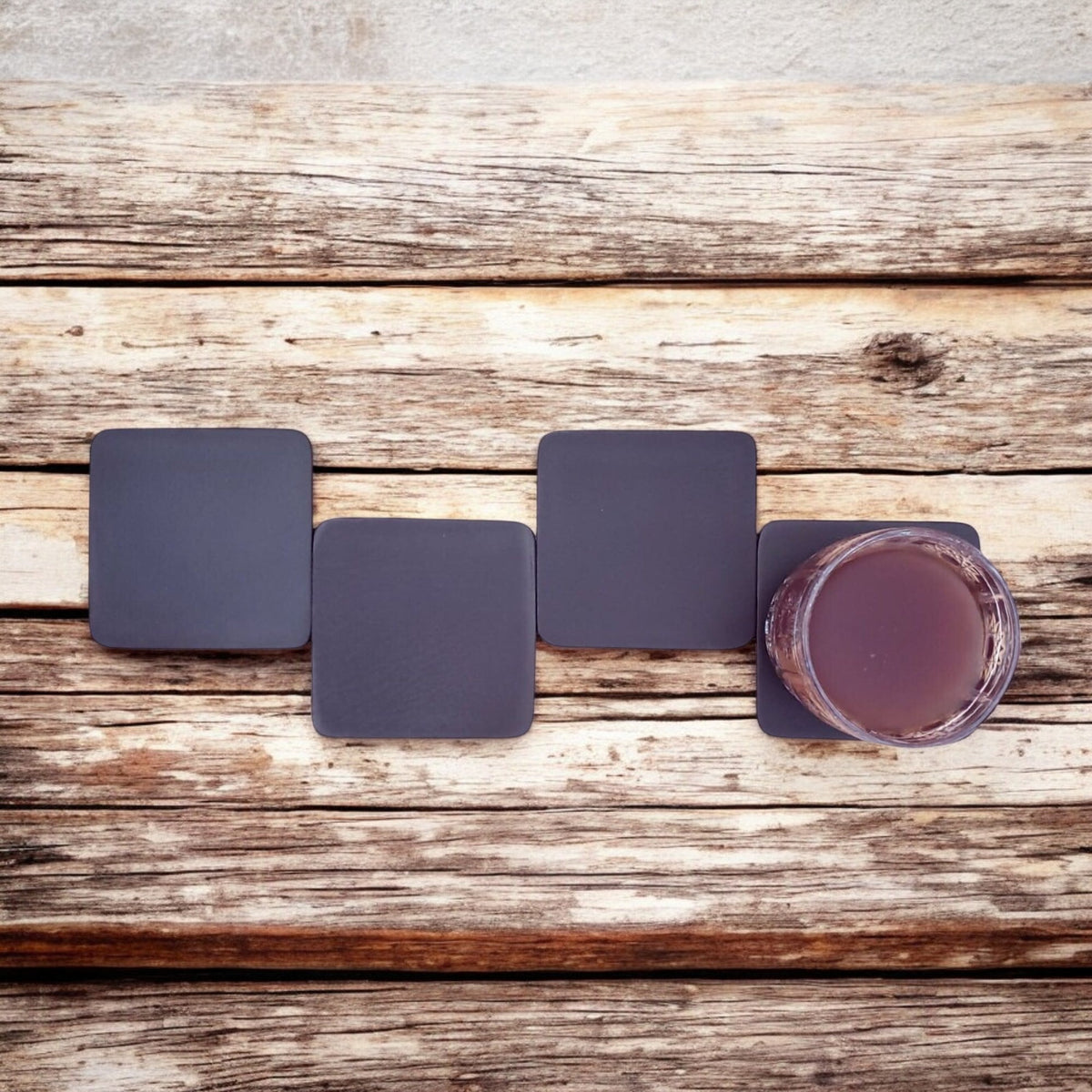 Square distressed leather coasters
