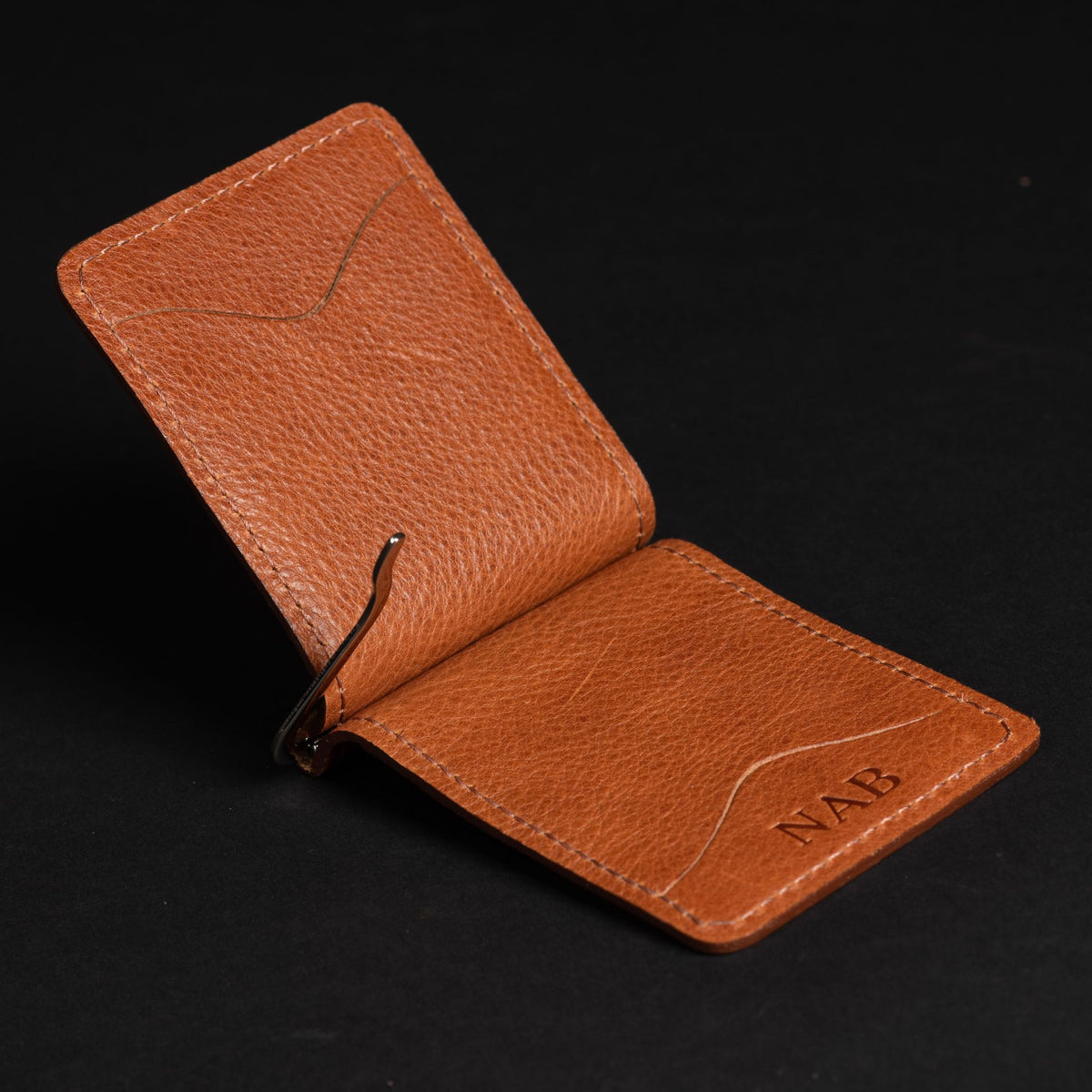 The Pinnacle slim money clip pebble grain leather wallet