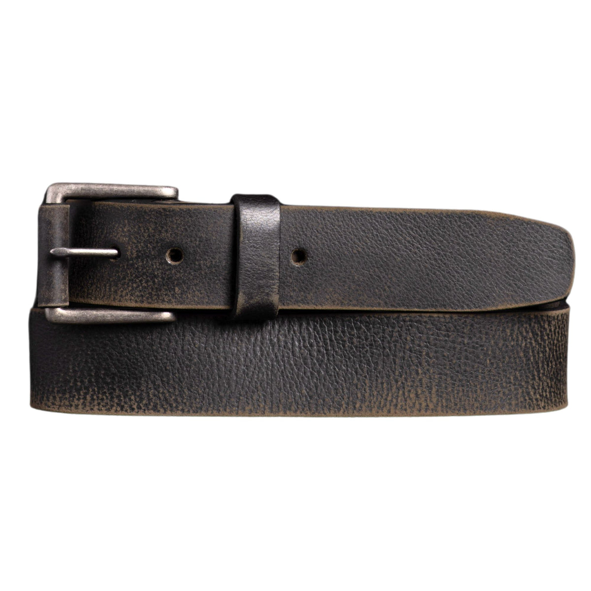 The Spartan leather belt with leather wrapped buckle