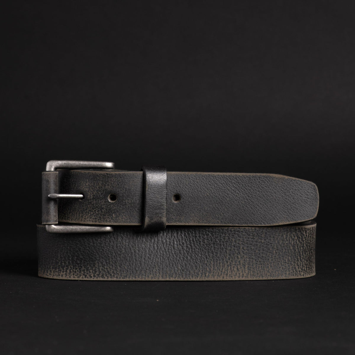 The Spartan leather belt with leather wrapped buckle