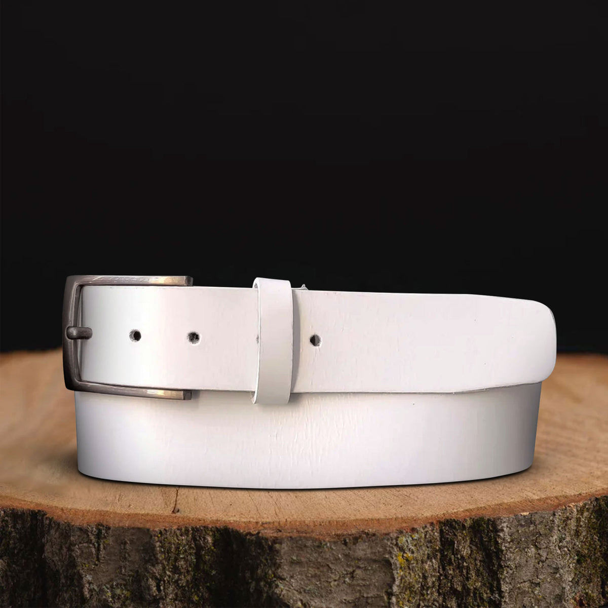 The Fairway Belt, white full-grain leather belt