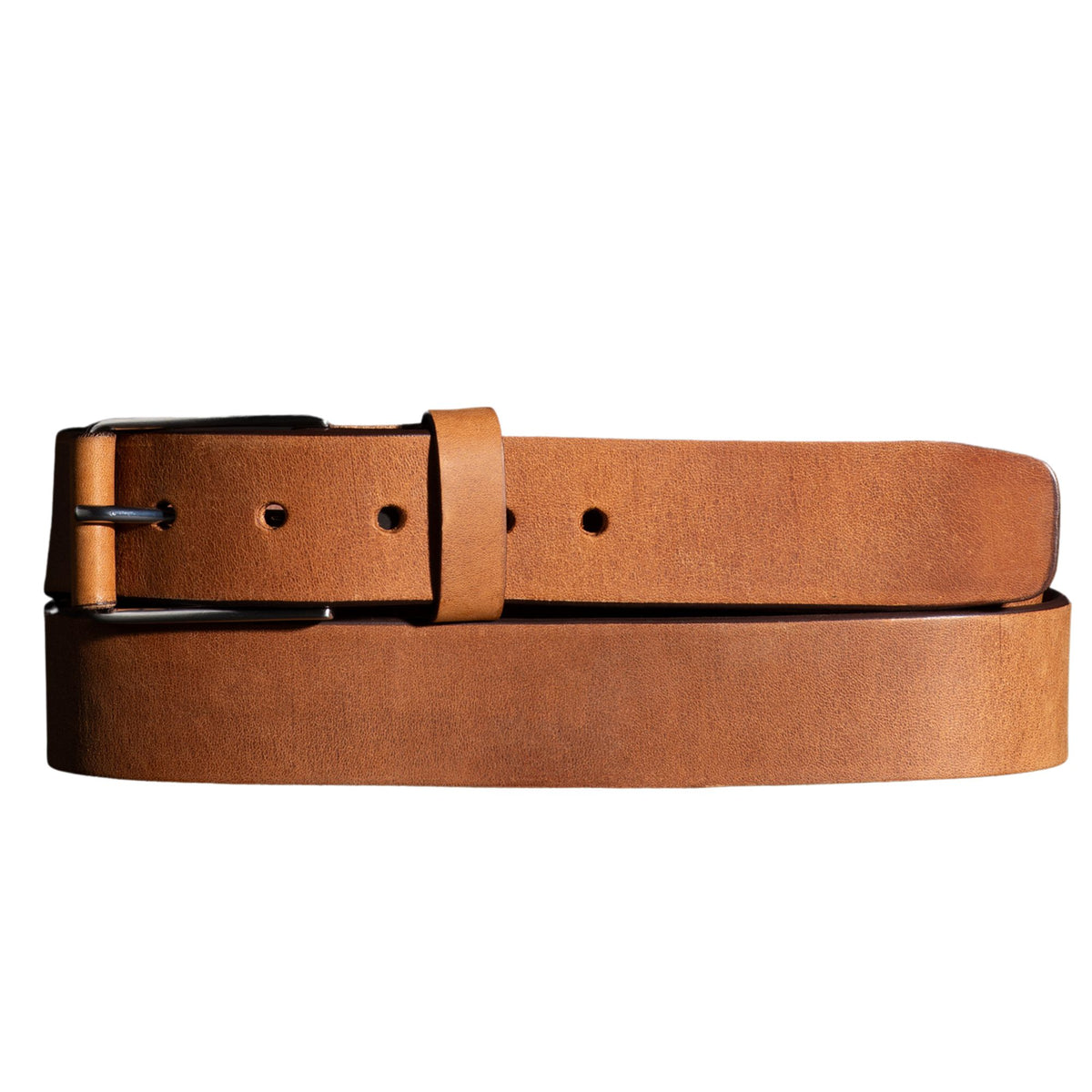 The Spartan leather belt with leather wrapped buckle
