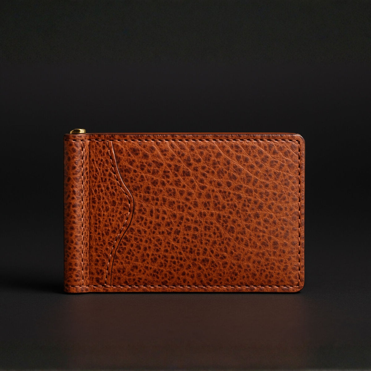 The Maverick limited edition cognac speckled bison leather money clip wallet
