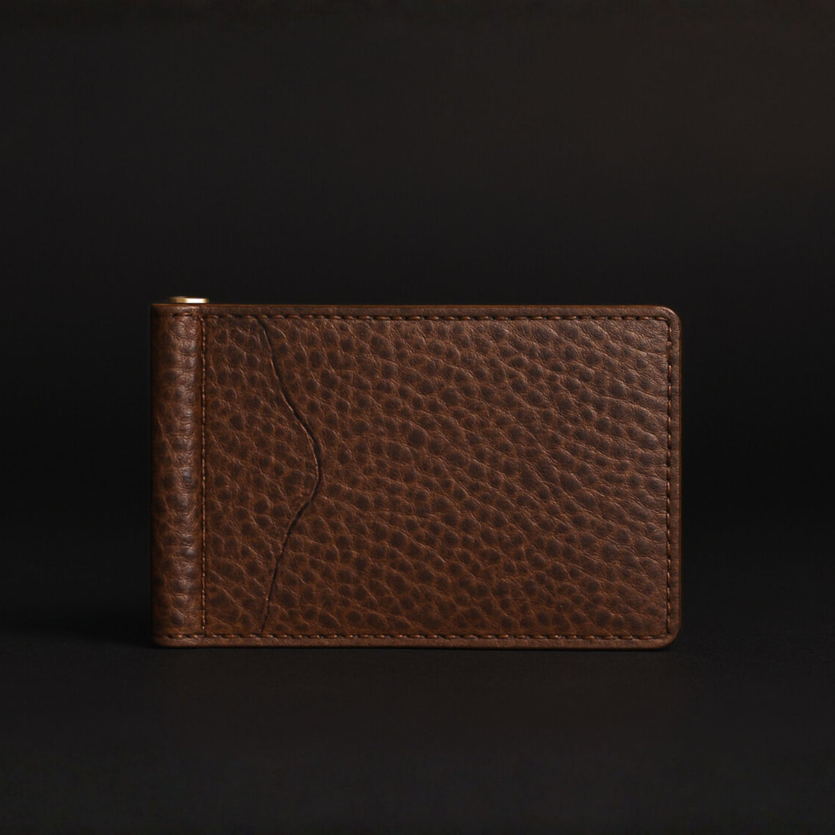 The Maverick limited edition cognac speckled bison leather money clip wallet