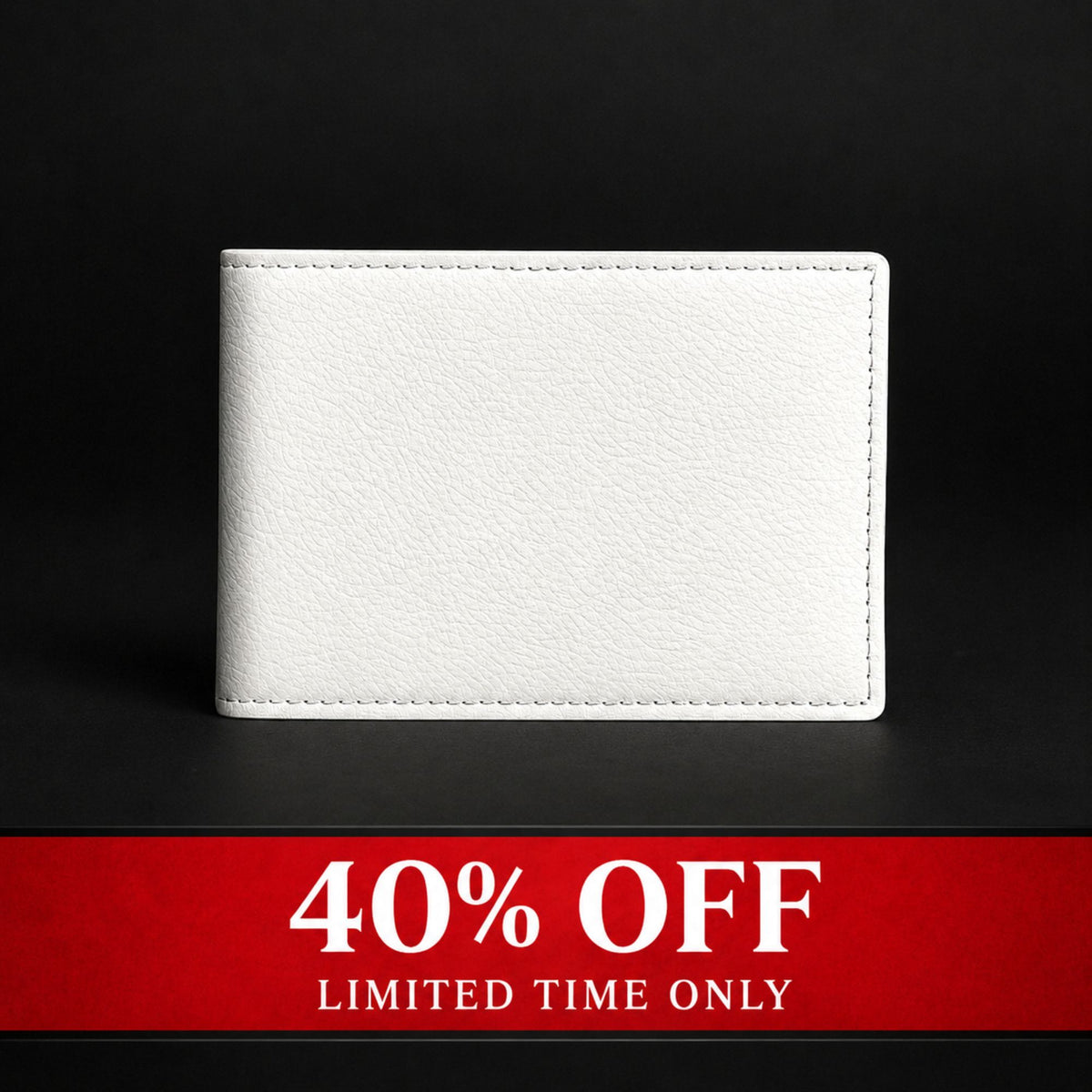 The Ivory white pebbled full-grain leather wallet