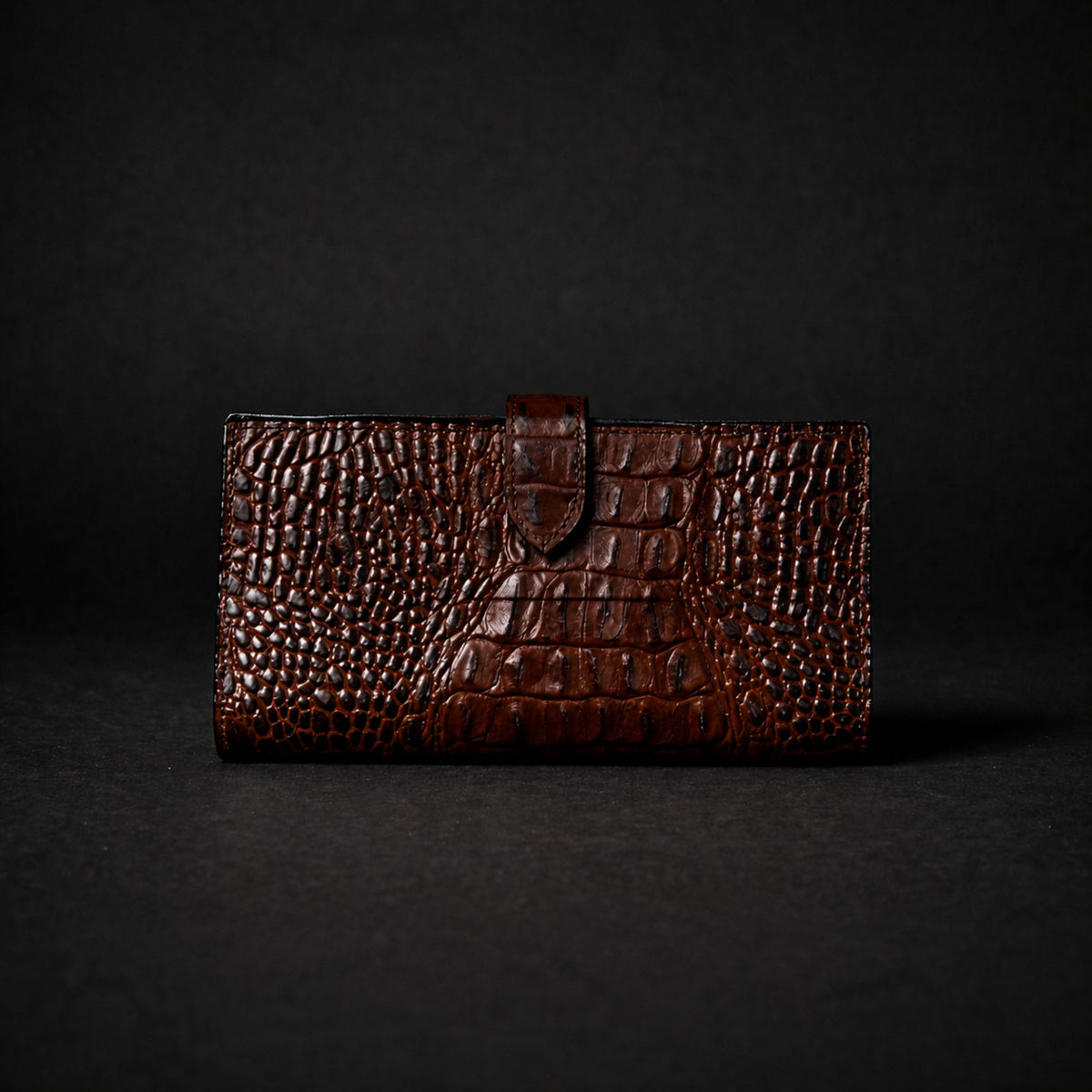 Women's croc embossed leather wallet