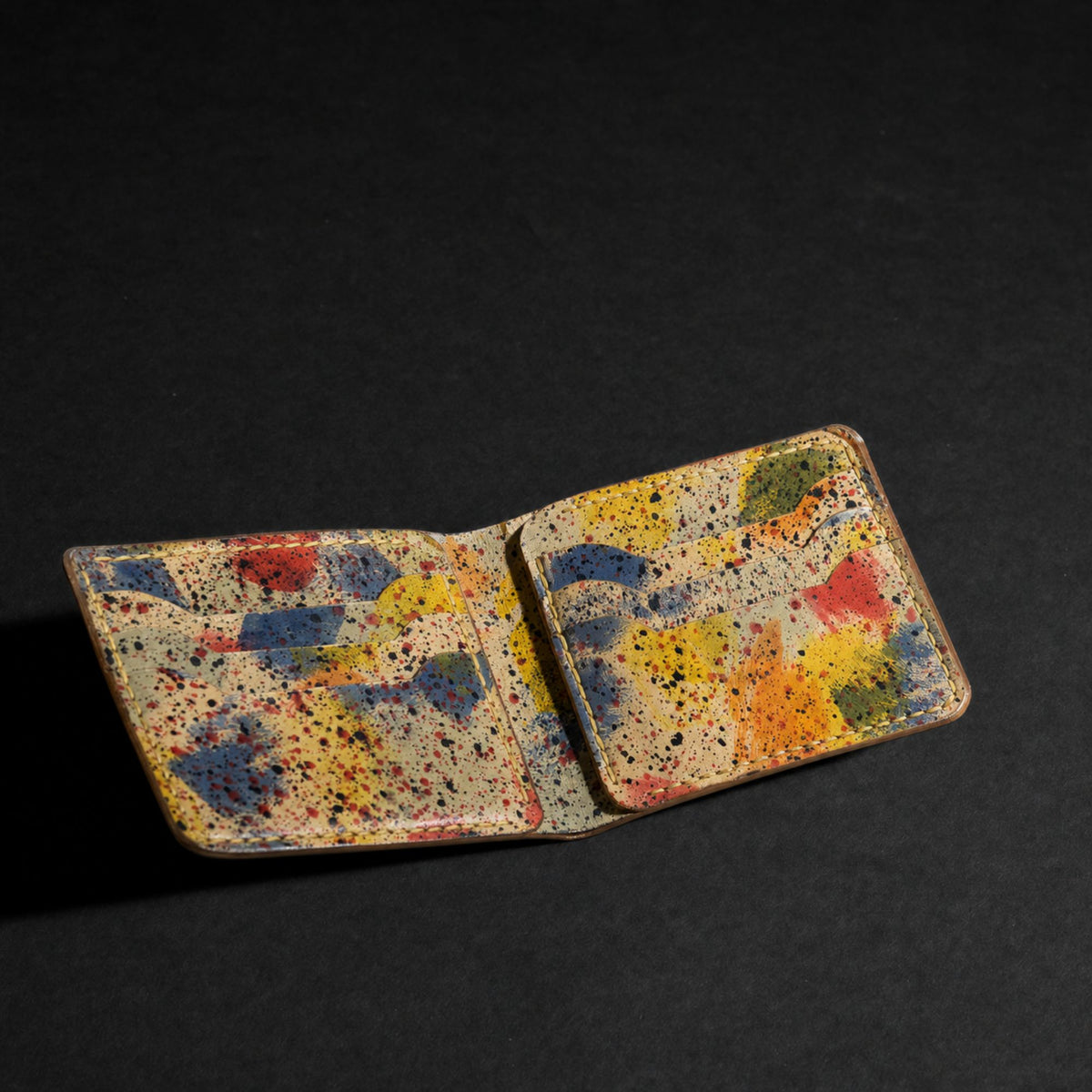 The Splatter hand-stitched nappa leather wallet