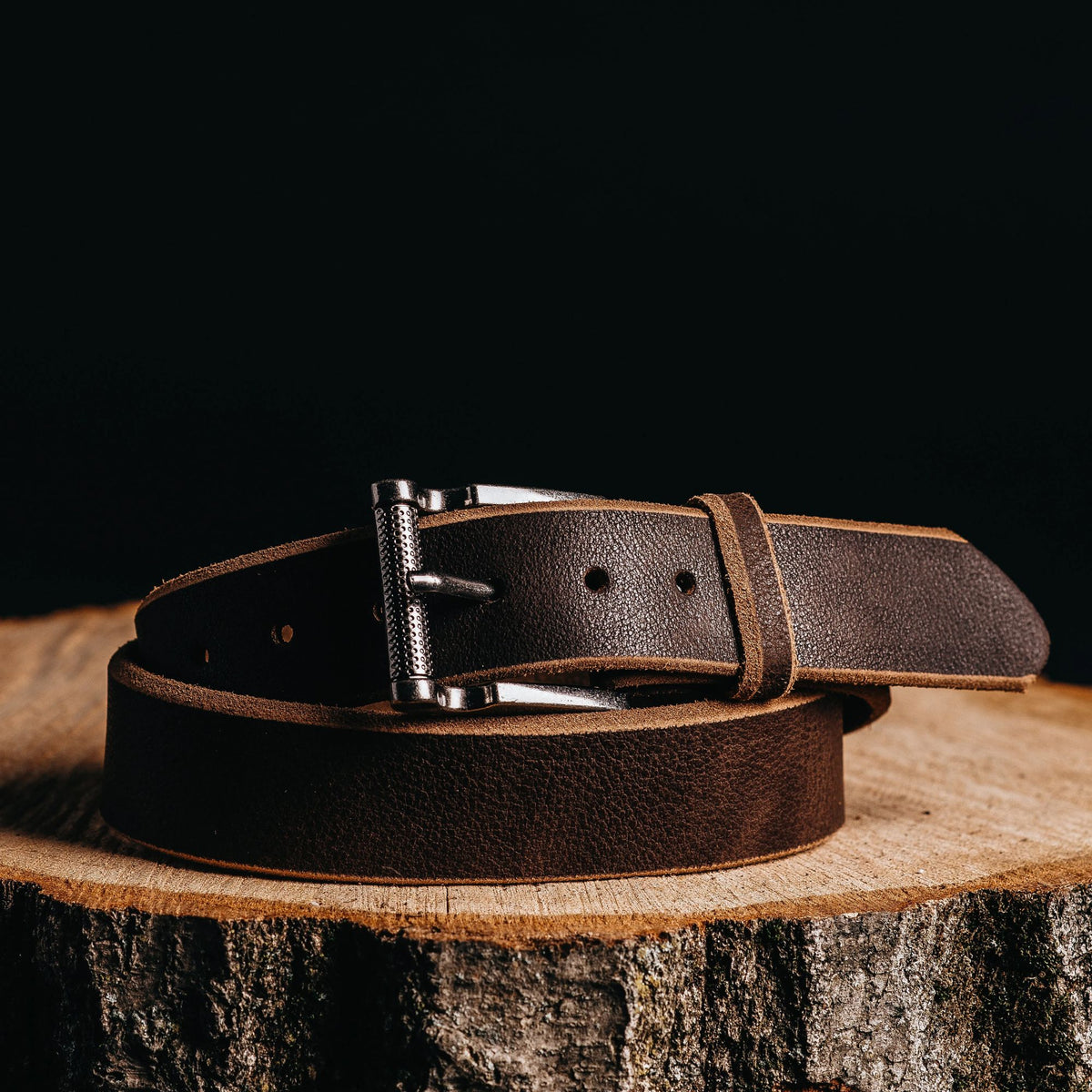 The Pinnacle full-grain leather belt in brown