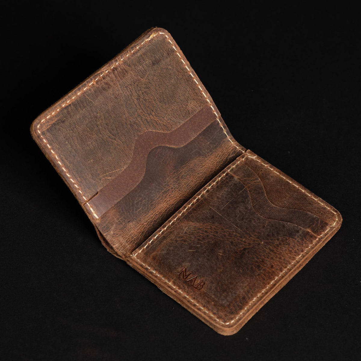 The Driftgrain brown full-grain leather card holder wallet