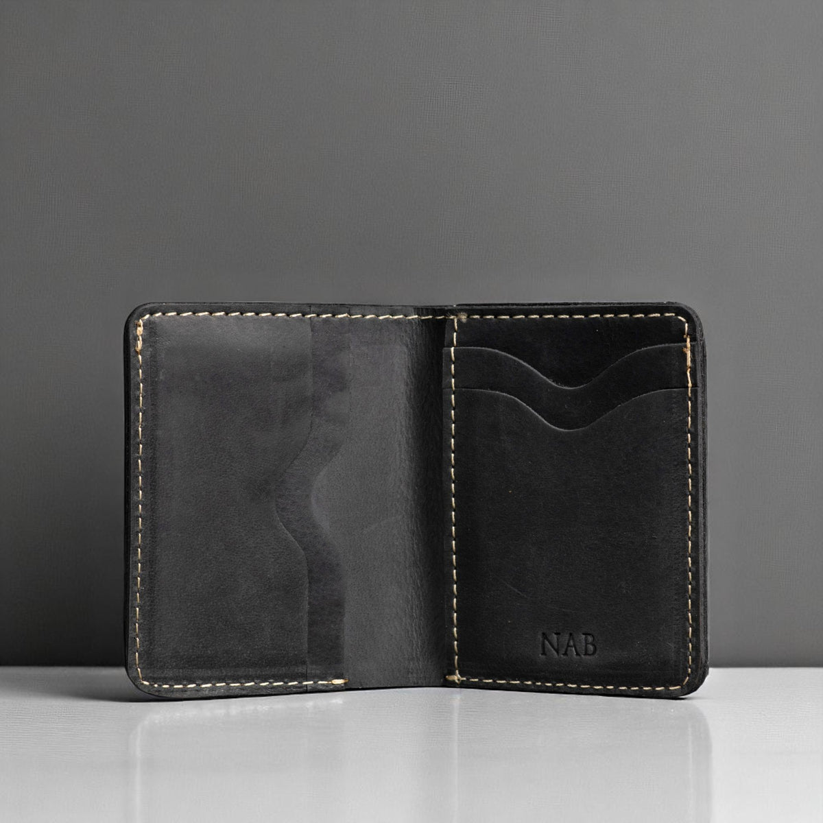 The Driftgrain brown full-grain leather card holder wallet