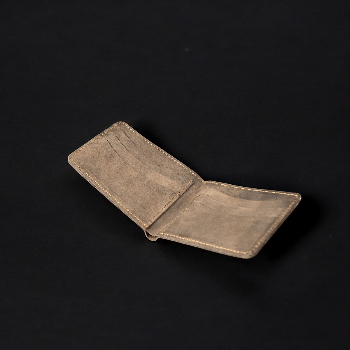 Dollar size full-grain leather wallet
