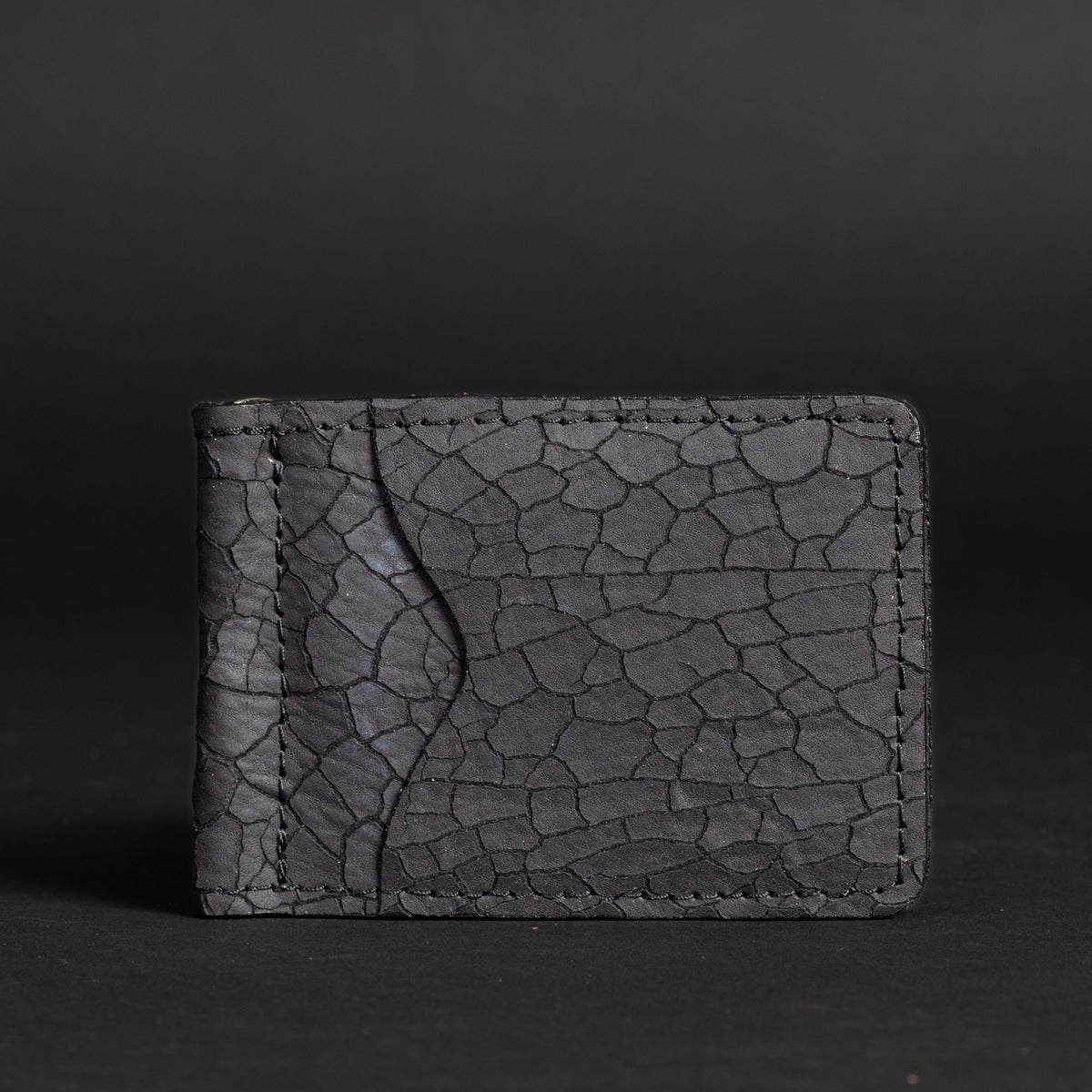 The Pinnacle limited edition black crackled money clip wallet