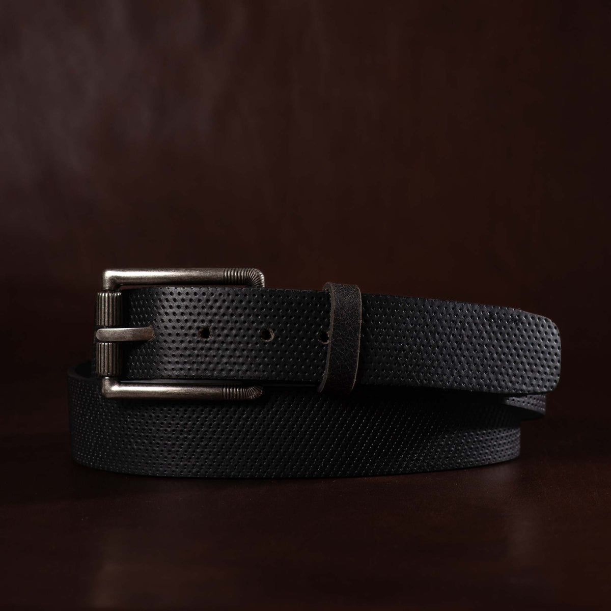 The Steampunk heavy-duty full-grain leather belt in black