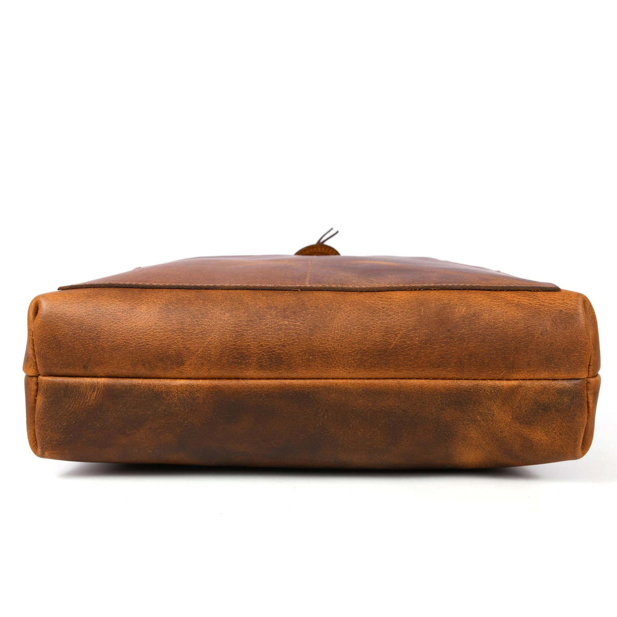 Tolredo cognac leather tote bag with leather closure