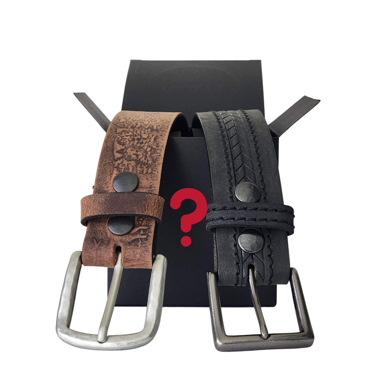 Mystery box of less-than-perfect full-grain leather belts