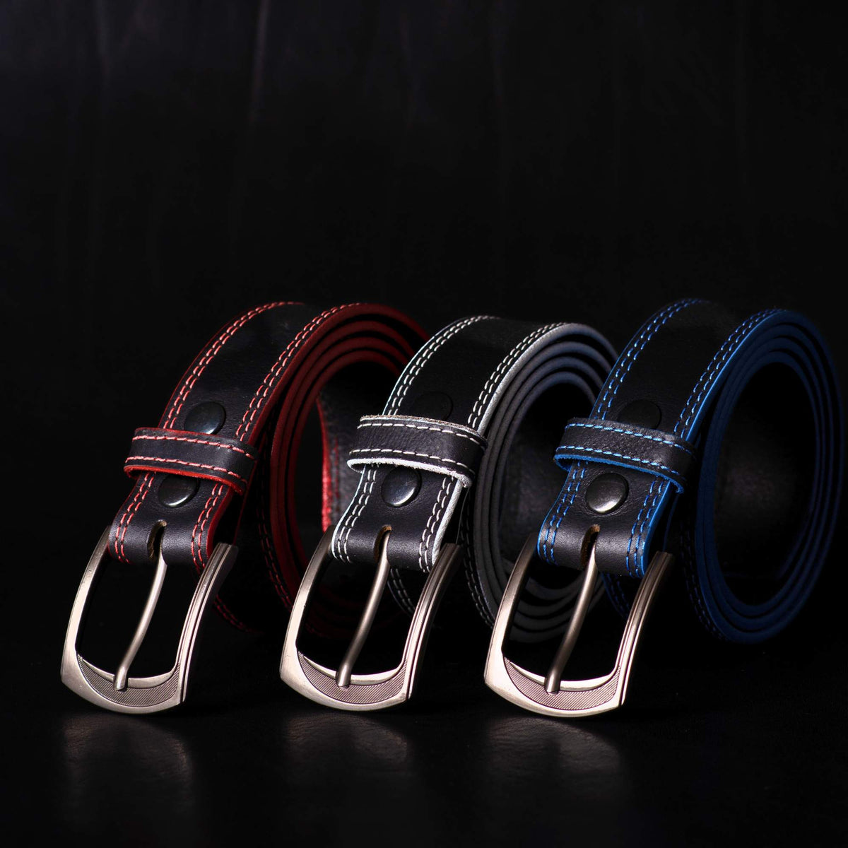 The Celestial Belts 3-piece leather belt gift set