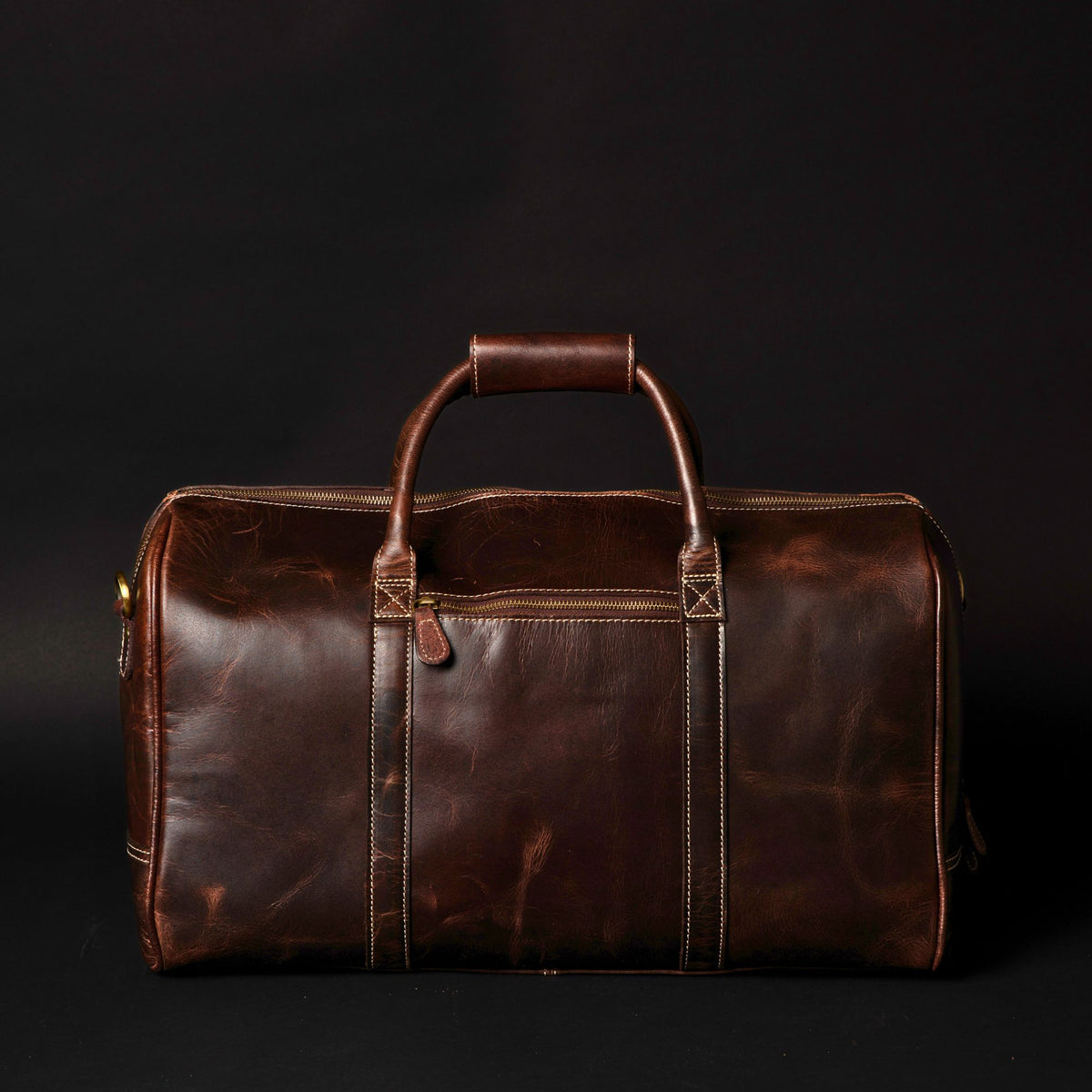 The Wayfarer brown full-grain leather duffle bag
