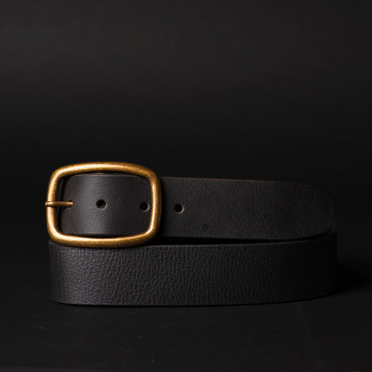 Amara brown leather dress belt with gold buckle