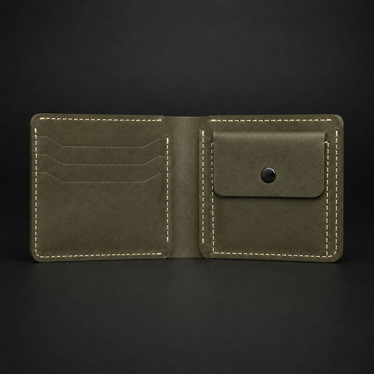 The Waypoint full-grain leather bifold coin wallet