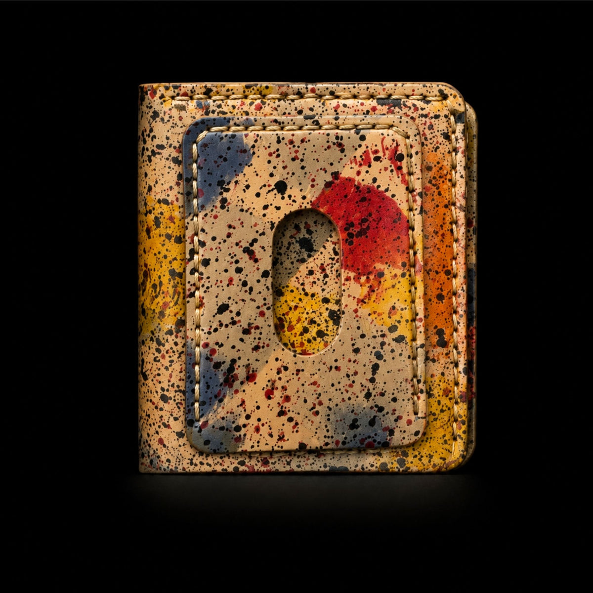 The Splatter hand-stitched nappa leather card holder