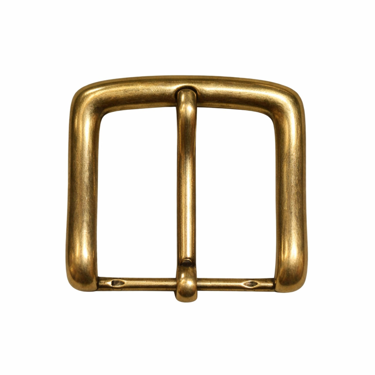 Brass single prong belt buckle made in Italy, 40 mm