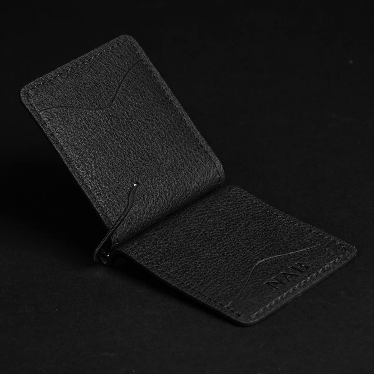 The Pinnacle slim money clip pebble grain leather wallet