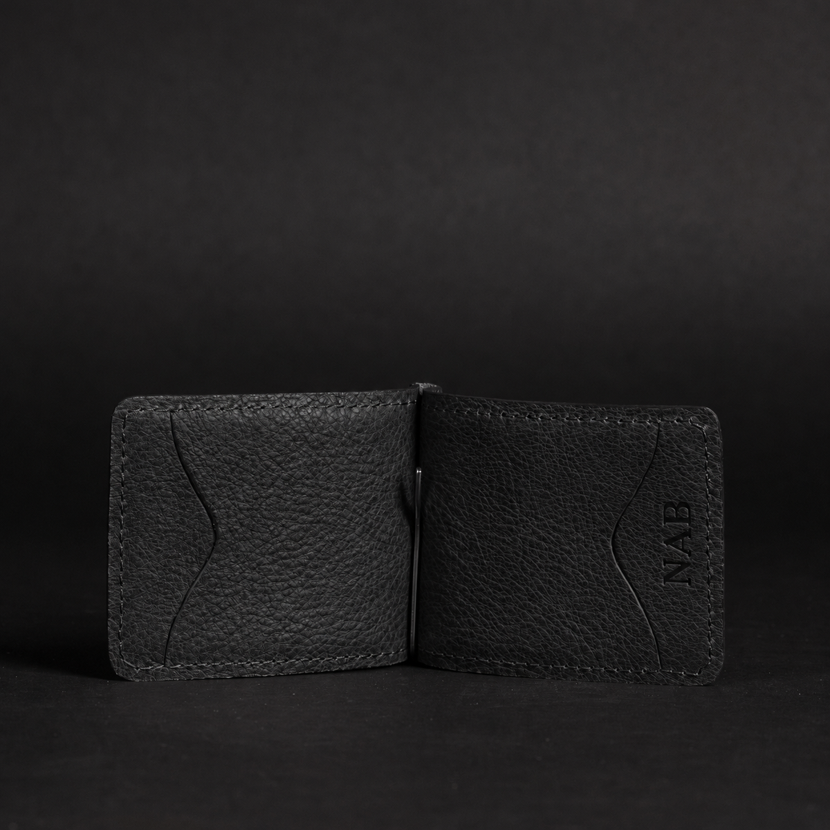 The Pinnacle slim money clip pebble grain leather wallet