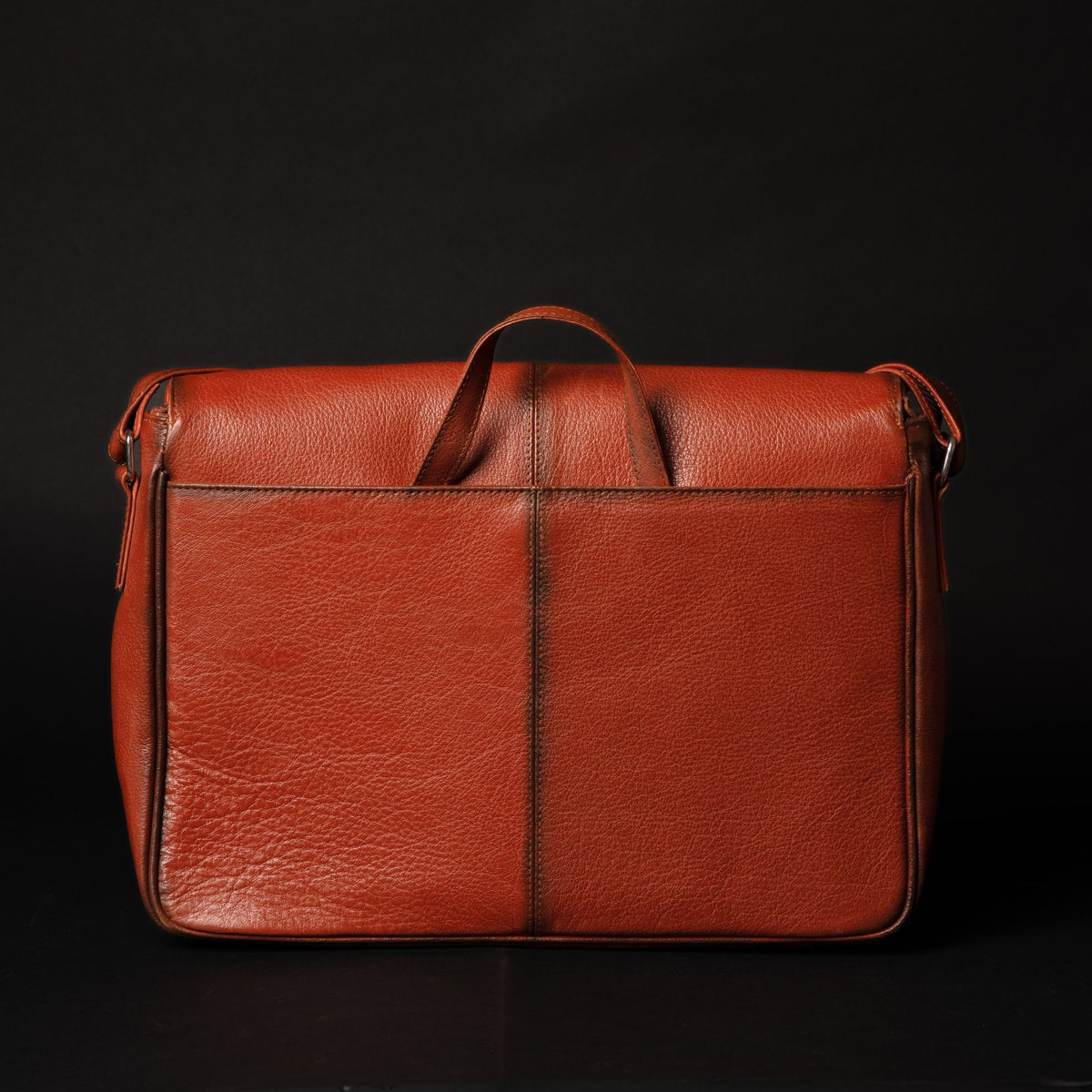 Lisbon vintage brown full-grain leather laptop bag