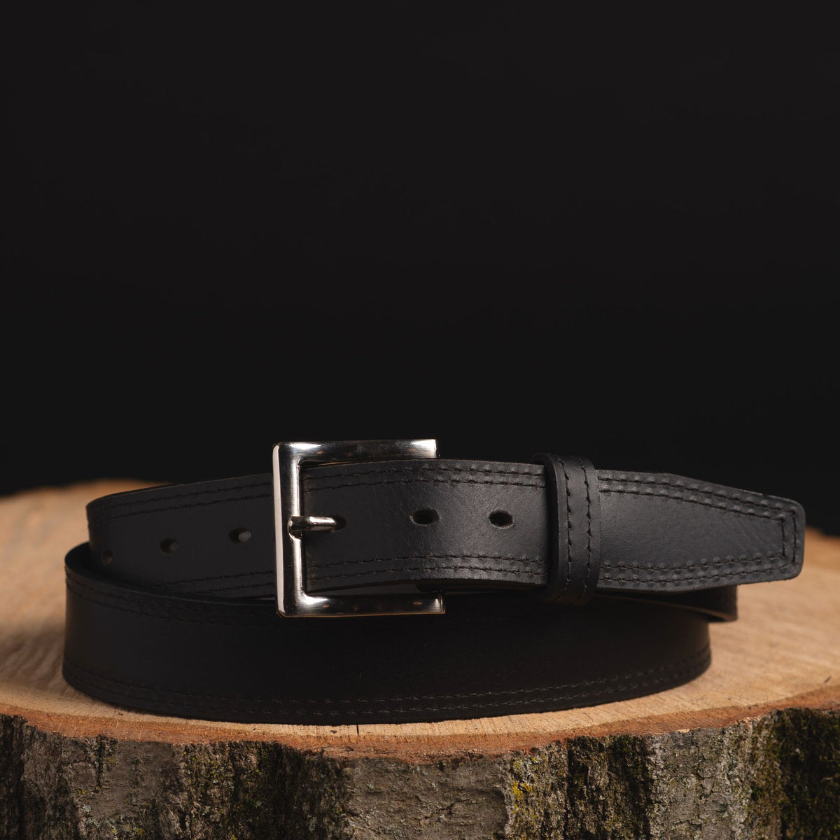 The Milestone formal leather belt in black