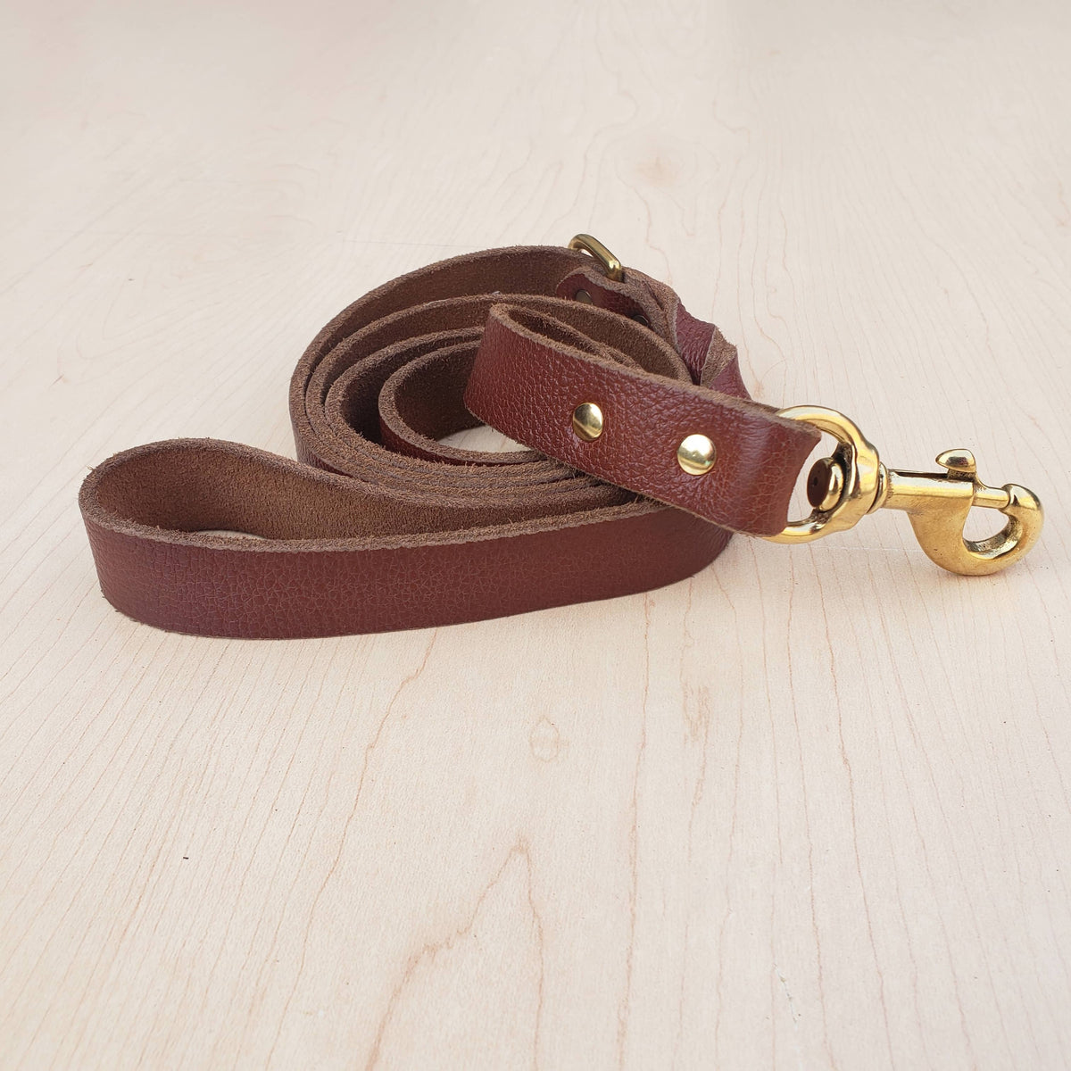Braided leather dog leash, 60 inch