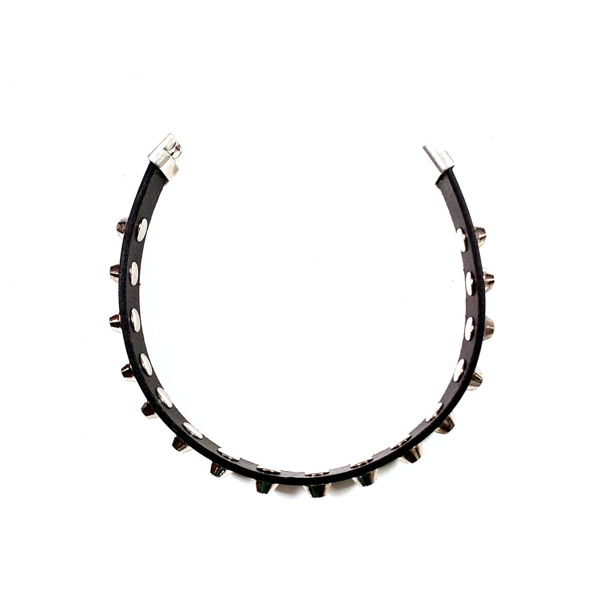 Women's studded leather choker