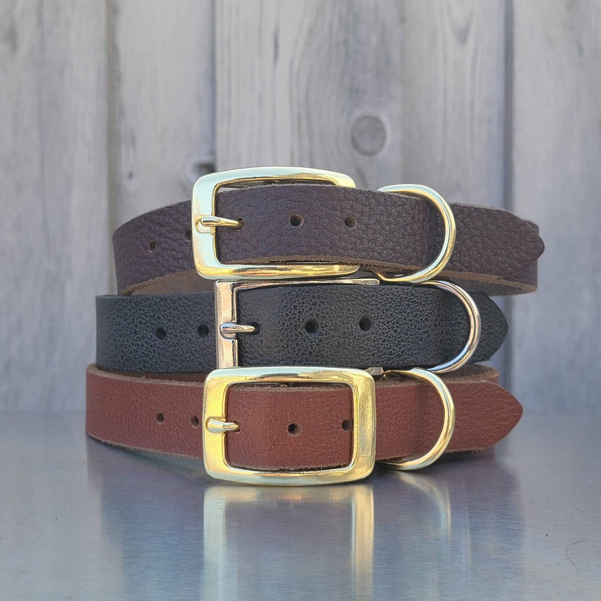 Rover full-grain leather dog collar