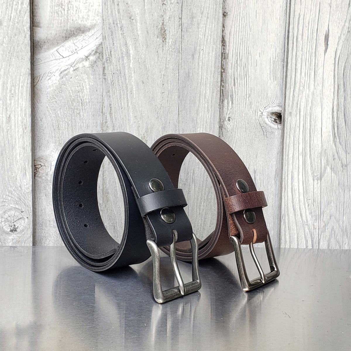 The Long Haul Belts 2-piece leather belt gift set
