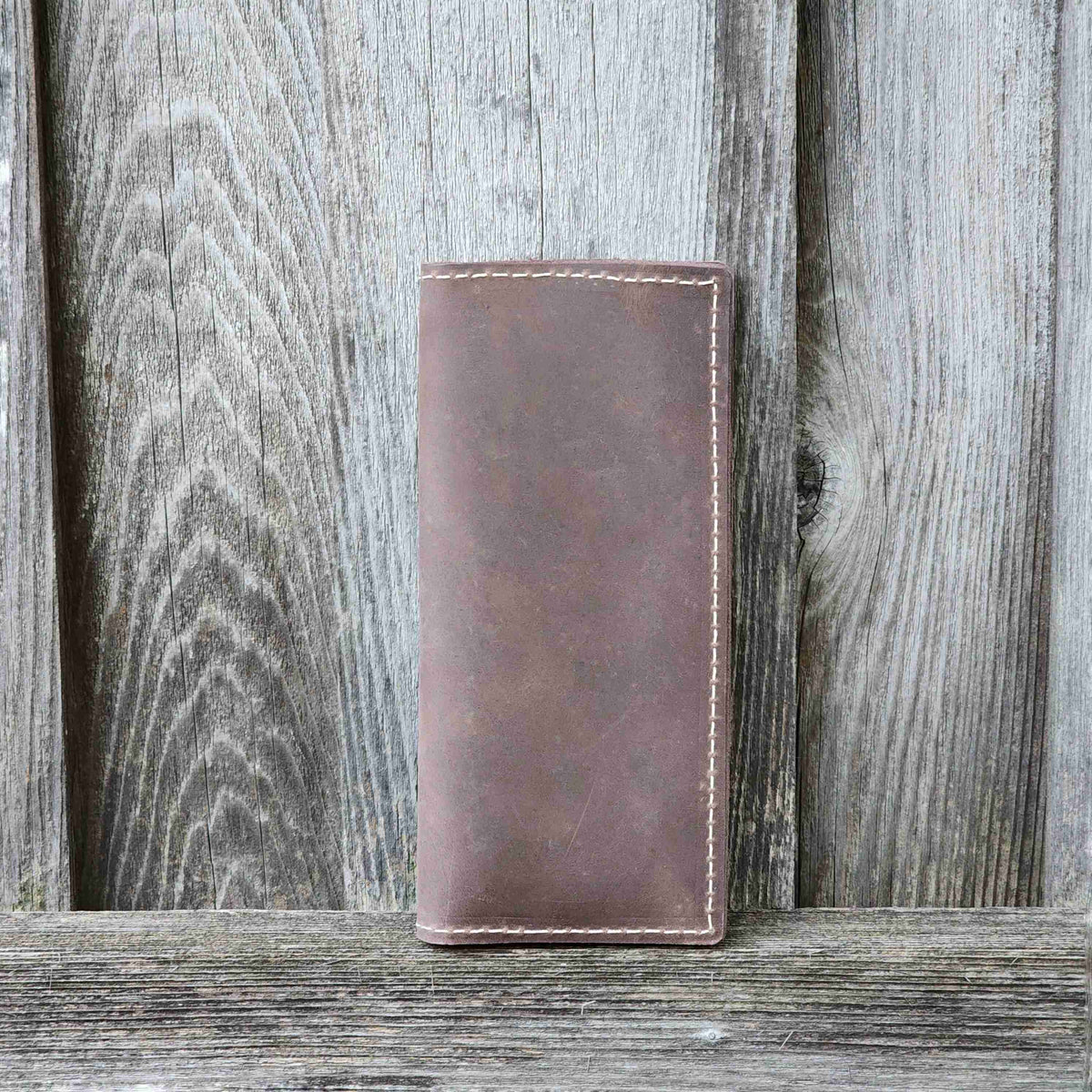 The Long Wallet, brown full-grain leather long wallet