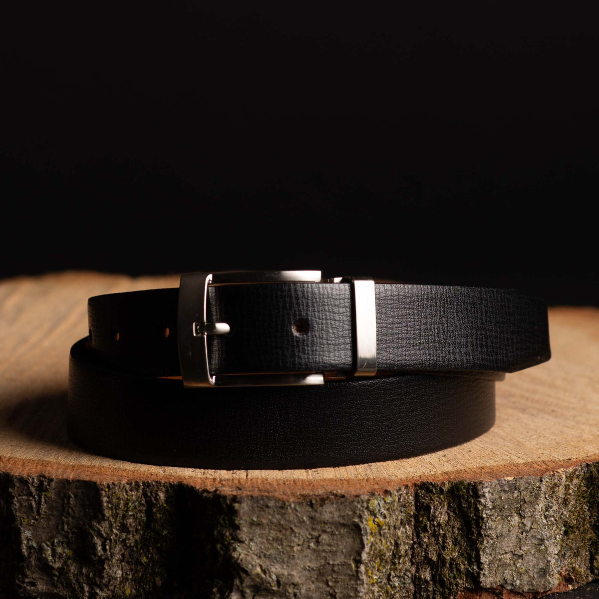 Slim reversible brown and black 30 mm leather belt