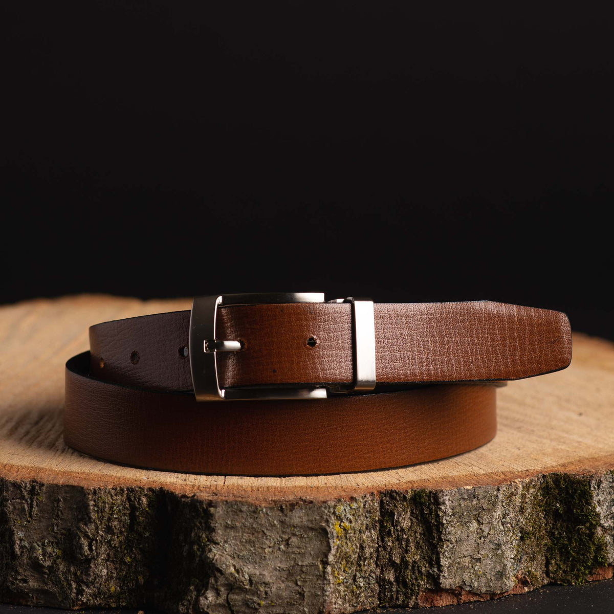 Slim reversible brown and black 30 mm leather belt
