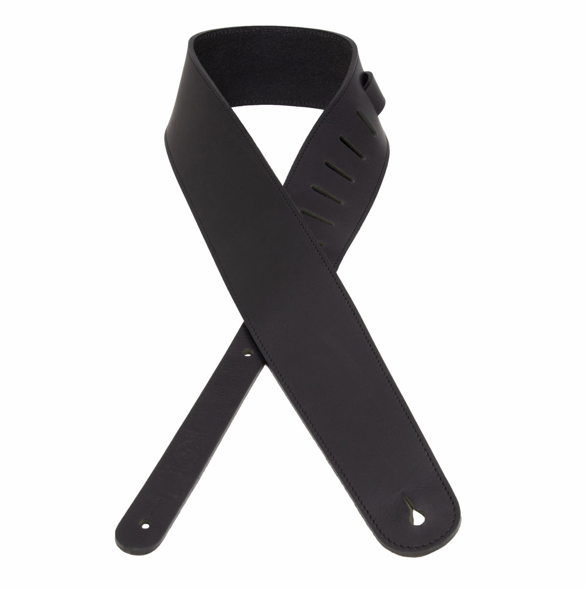 The Legend heavyweight spotted cognac full-grain leather guitar strap
