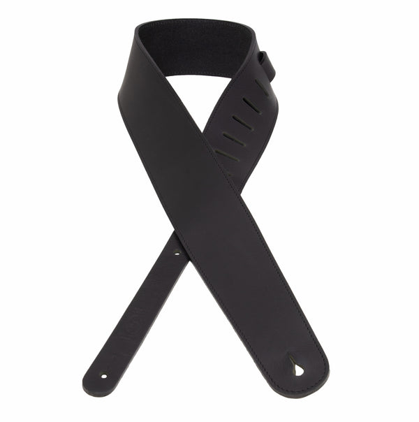 The Legend - Heavyweight Black Smooth Full Grain Leather Guitar Strap