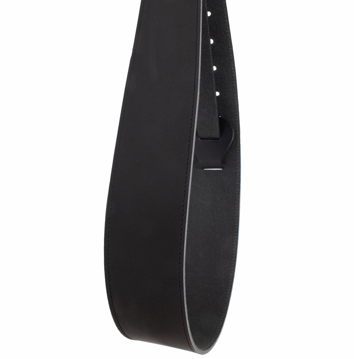The Legend heavyweight black full-grain leather guitar strap