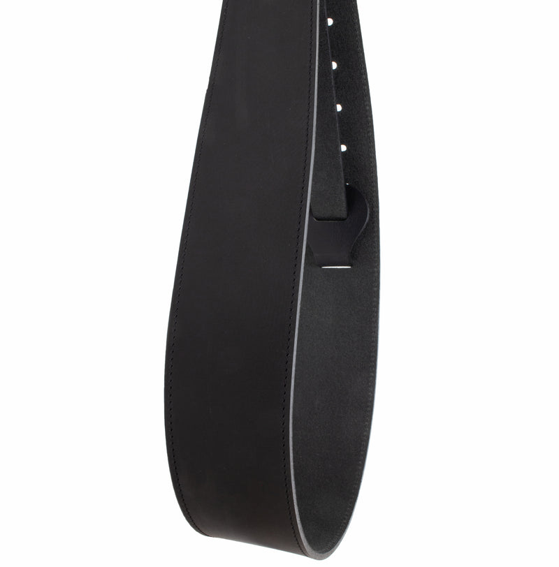 The Legend - Heavyweight Black Smooth Full Grain Leather Guitar Strap