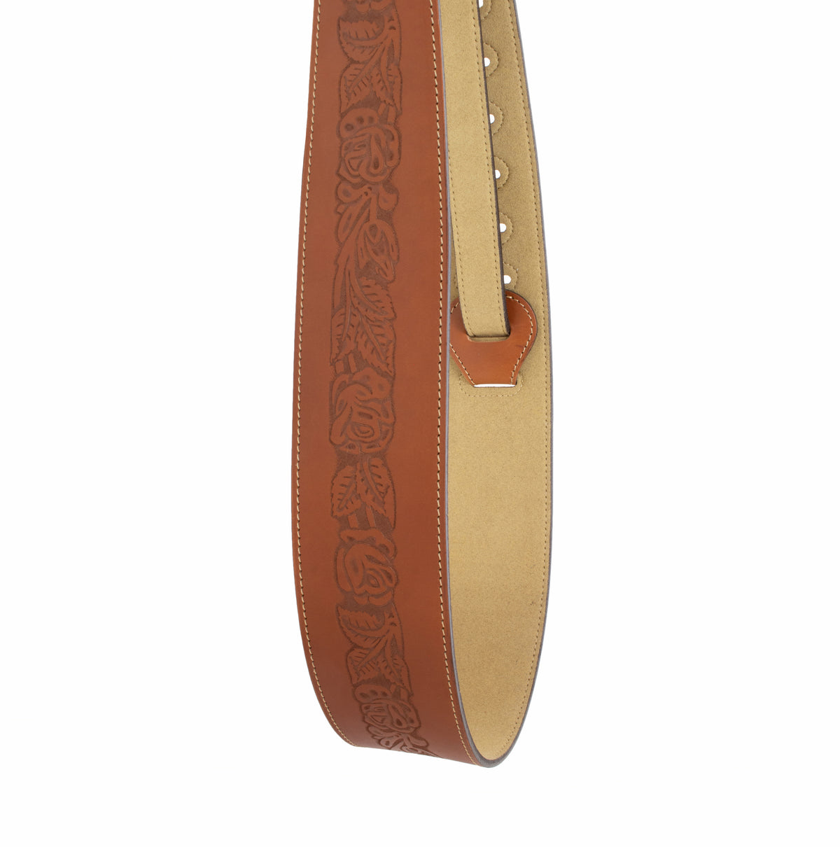 Axl black rose embossed full-grain leather guitar strap