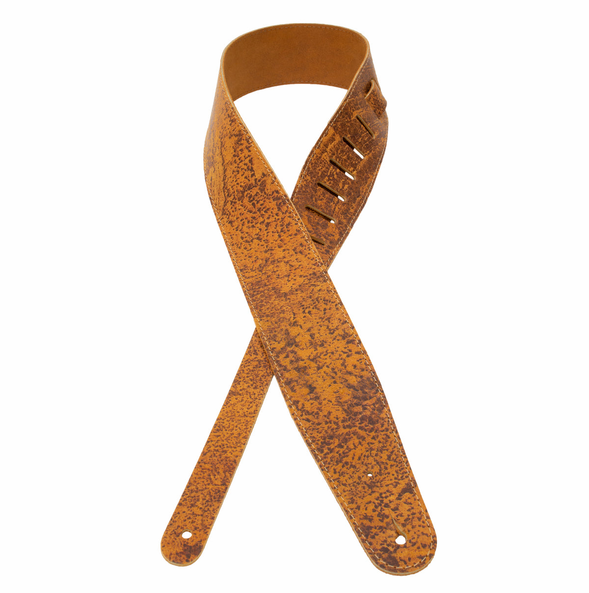 The Legend heavyweight black full-grain leather guitar strap