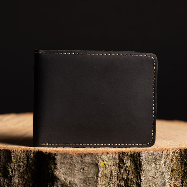 Black Full Grain Leather Minimalist Wallet