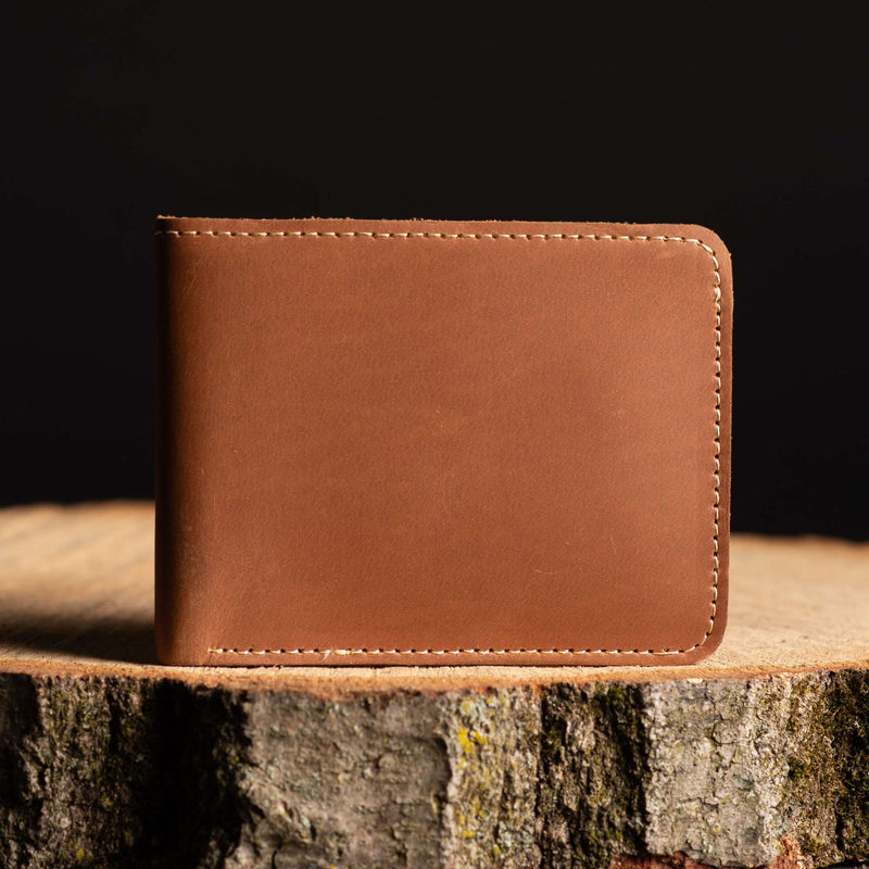 Brown Full Grain Leather Minimalist Wallet