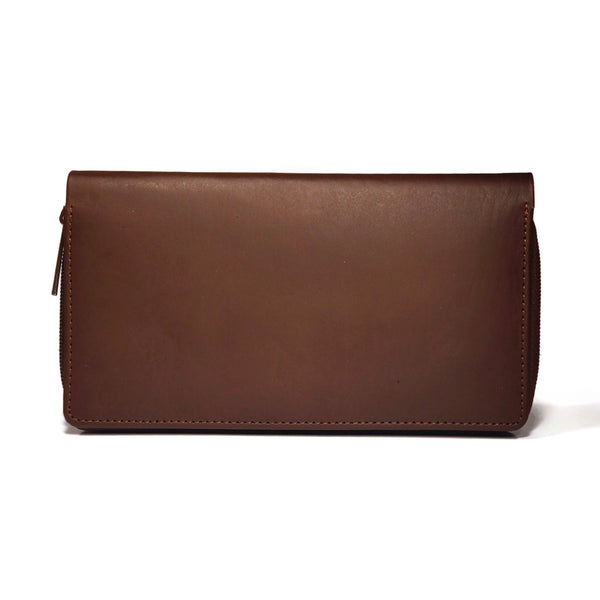 Brown genuine leather wallet for women